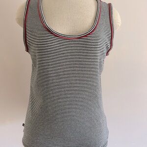 Lauren Striped Tank Top with Red Accents, size large